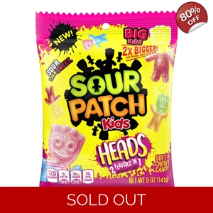 Sour Patch Big Kids Heads - Soft Chewy Candy Sweets - 141g Bag